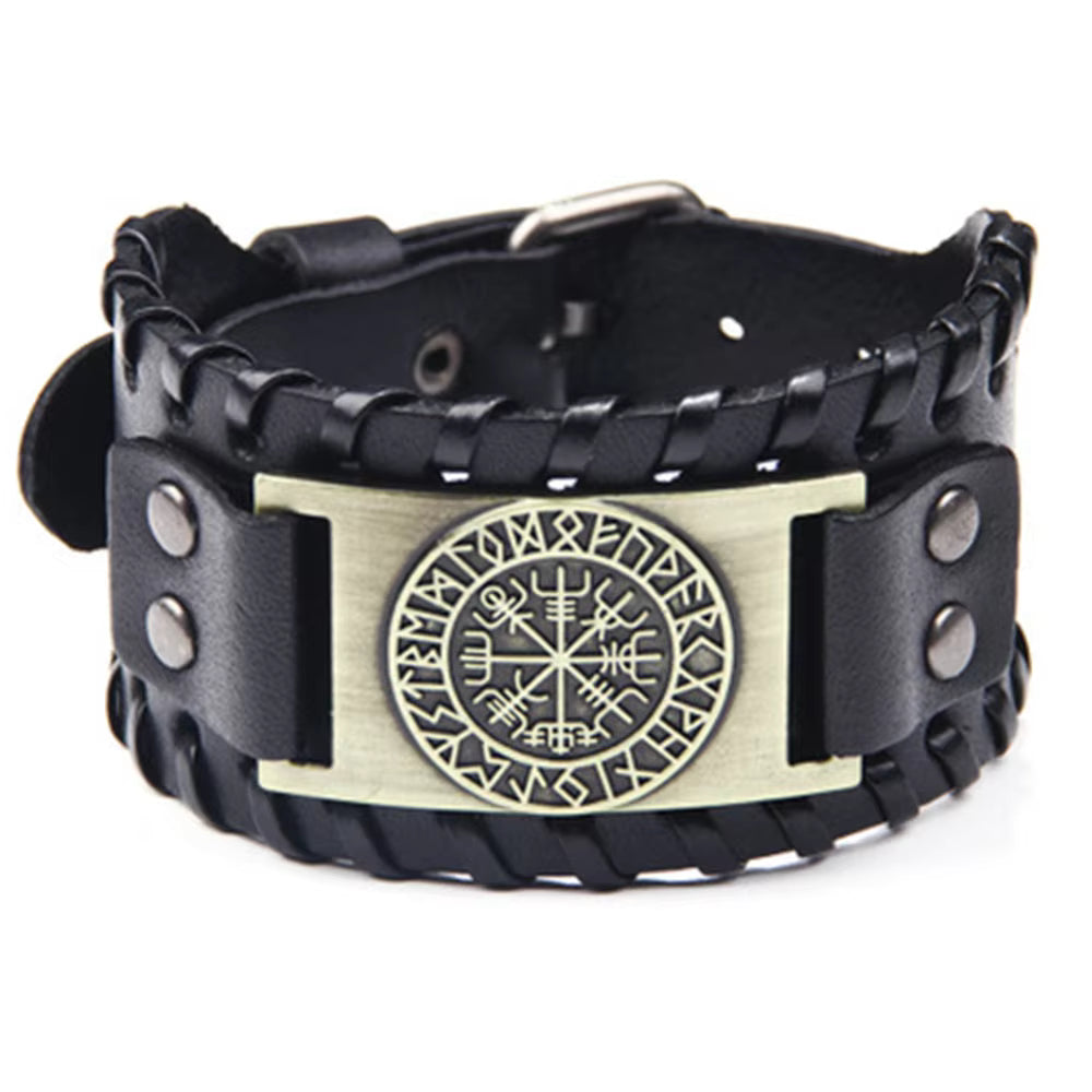 Bracelet Simili-cuir Homme Viking Bronze