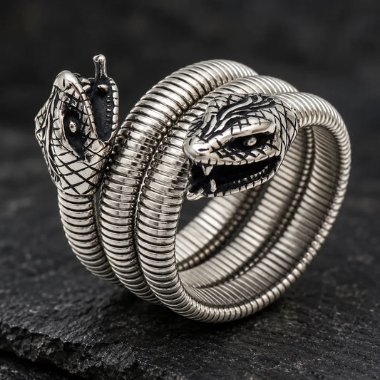 Bracelet Spirale à Deux Têtes de Serpent