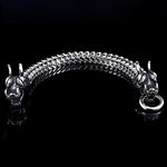 Bracelet Double Tête de Dragon Argenté - Vignette | Médiéfan