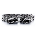 Bracelet Double Tête de Dragon Argenté - Vignette | Médiéfan