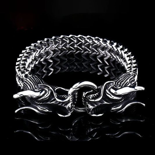 Bracelet tête de Dragon Viking Vintage pour hommes et femmes, amulette nordique en acier inoxydable, Punk, bijoux cadeau, livraison directe, nouvelle collection