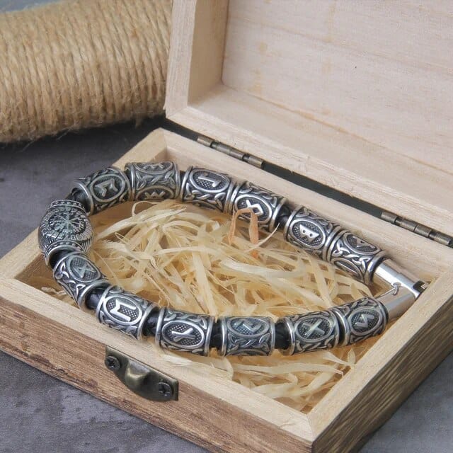 Bracelet Viking Perles Runiques