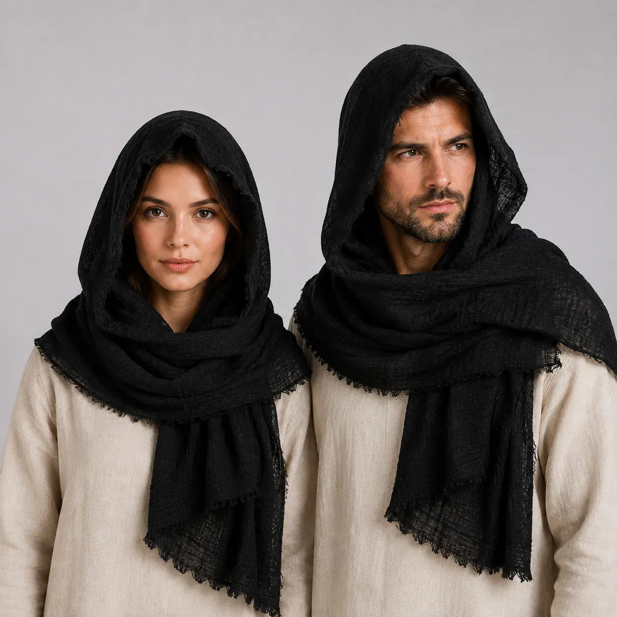Capuche Médiévale d'Aventurier Noir / Taille unique
