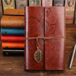 Carnet en cuir - Motif feuille - Vignette | Médiéfan