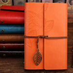 Carnet en cuir - Motif feuille - Vignette | Médiéfan