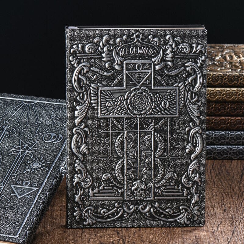 Carnet Symboles Mystiques en Relief Argent