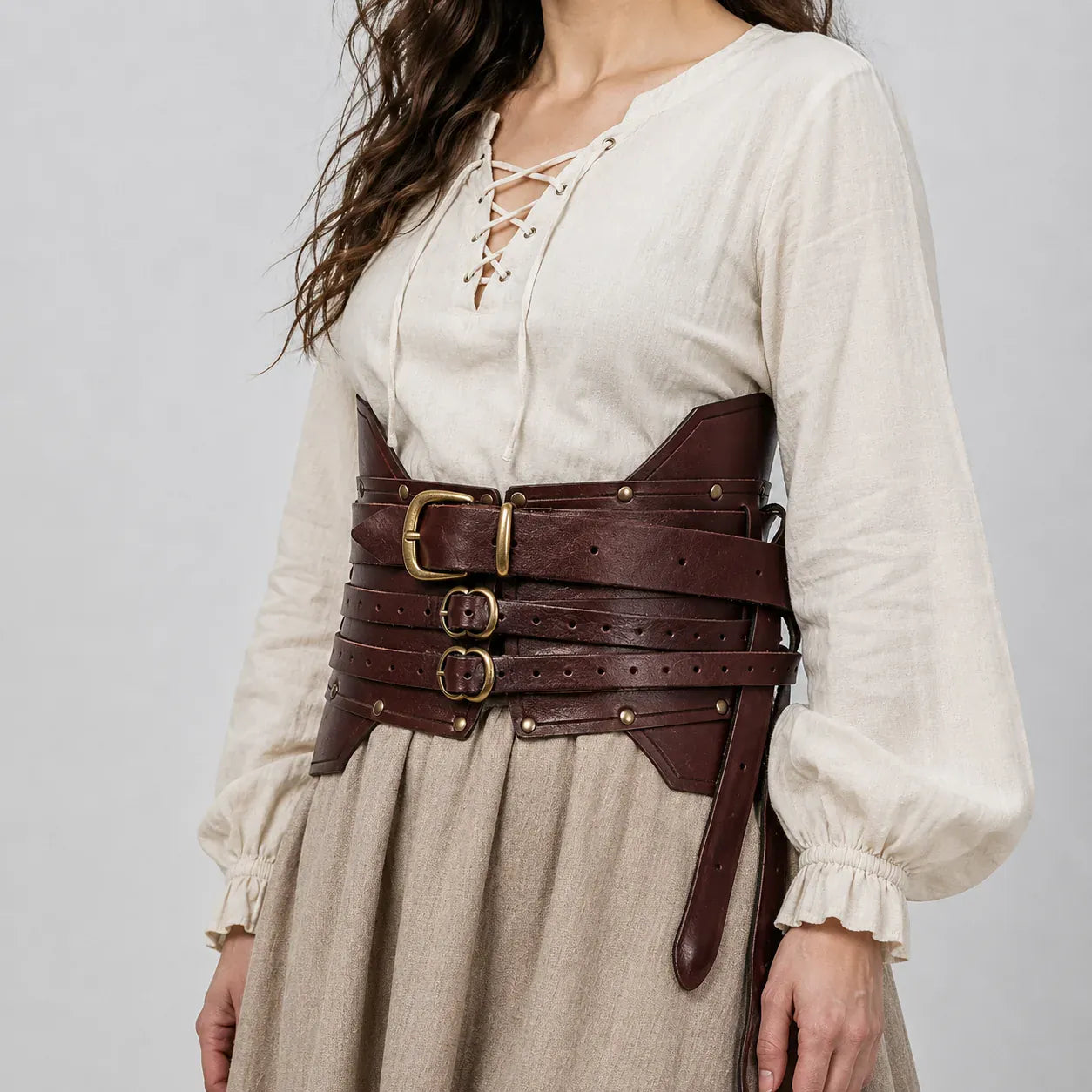 Ceinture-Corset d'Armure Marron / Taille unique