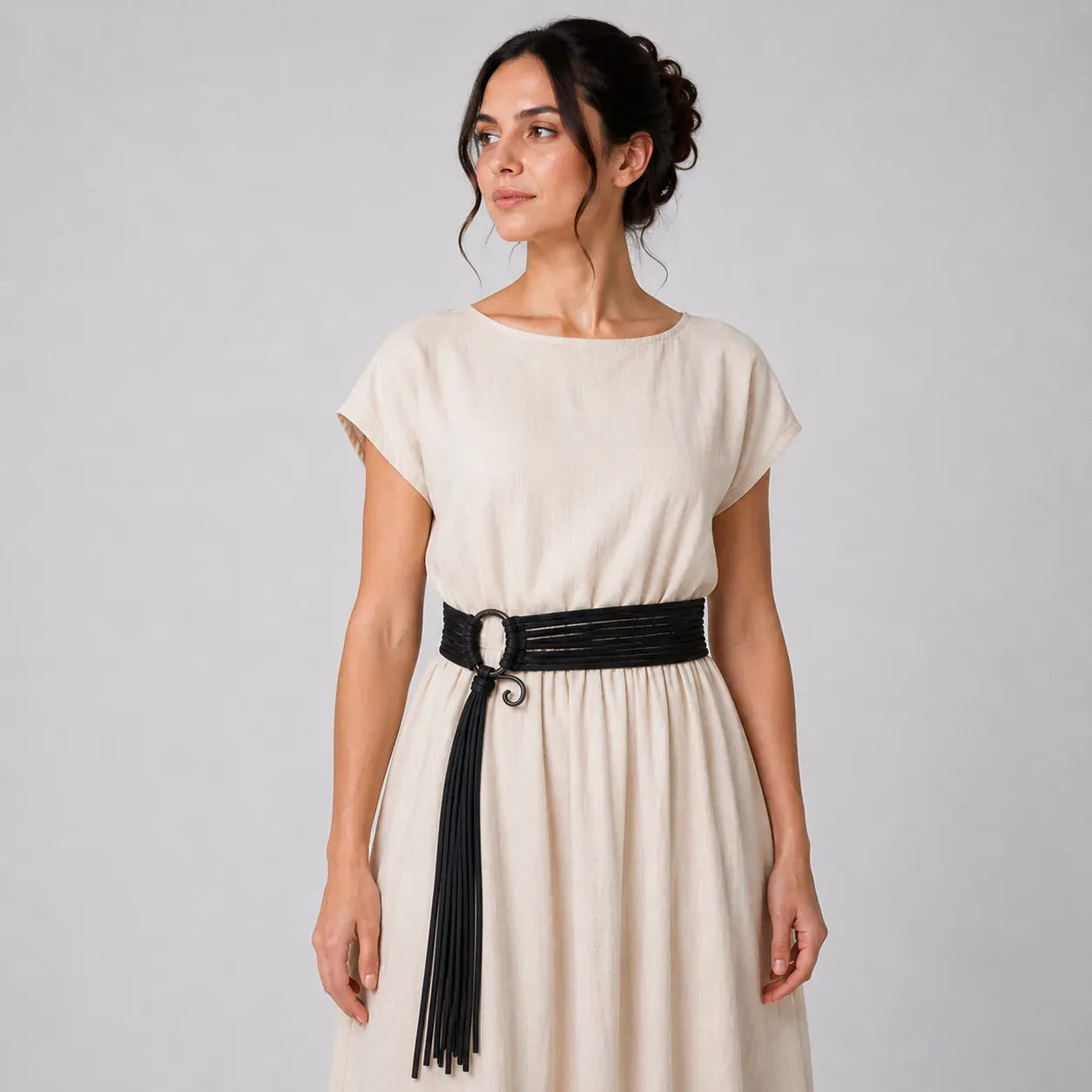 Ceinture de Corde Tressée Noir
