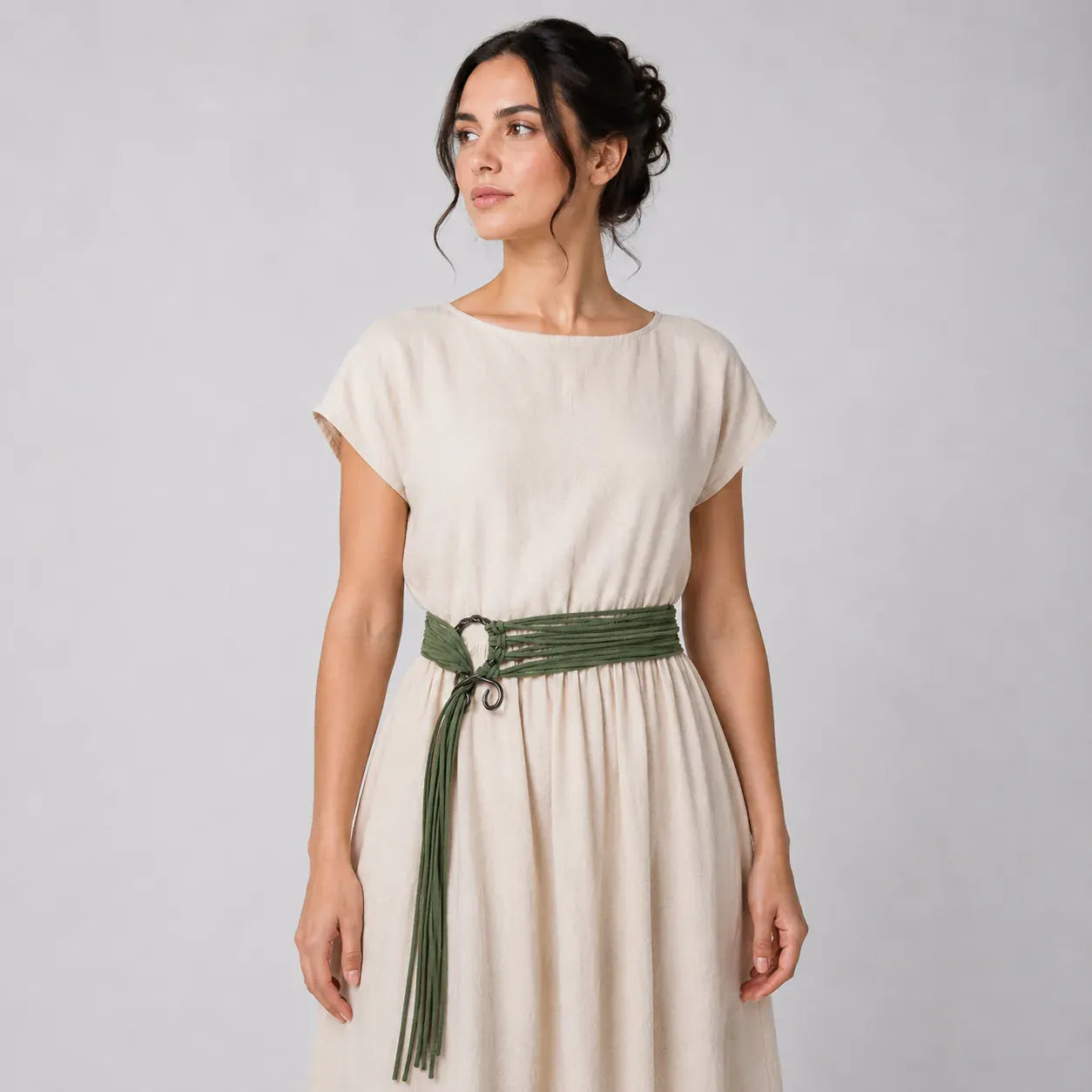 Ceinture de Corde Tressée Vert