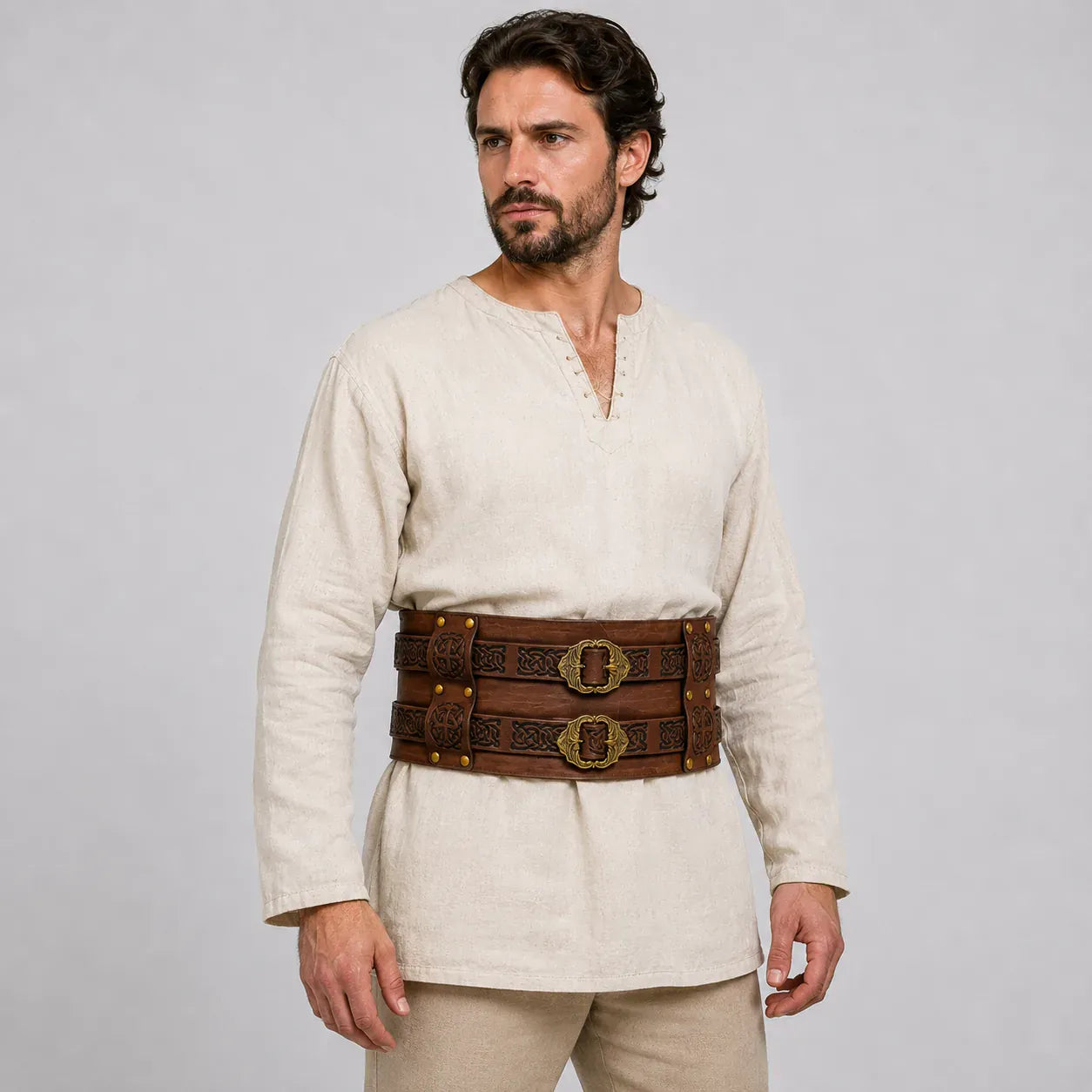 Ceinturon Large de Guerrier Marron
