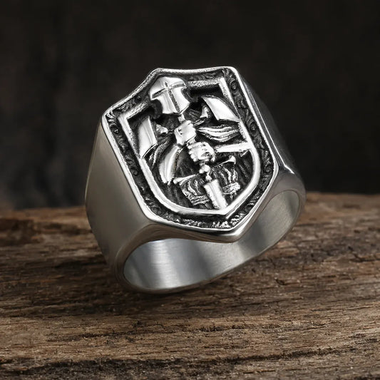 Chevalière bouclier de chevalier templier