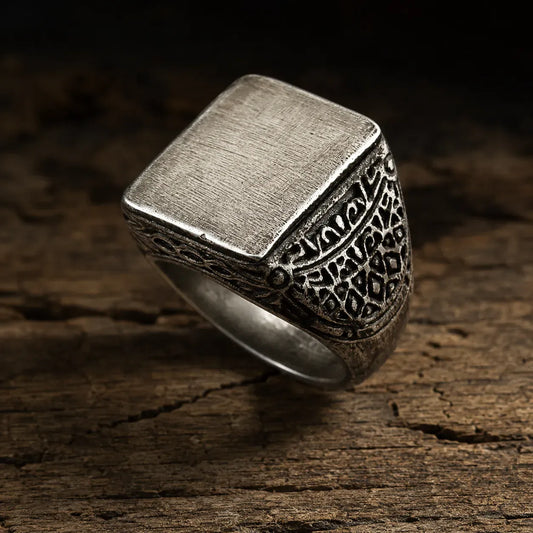 Chevalière Carrée Brossée
