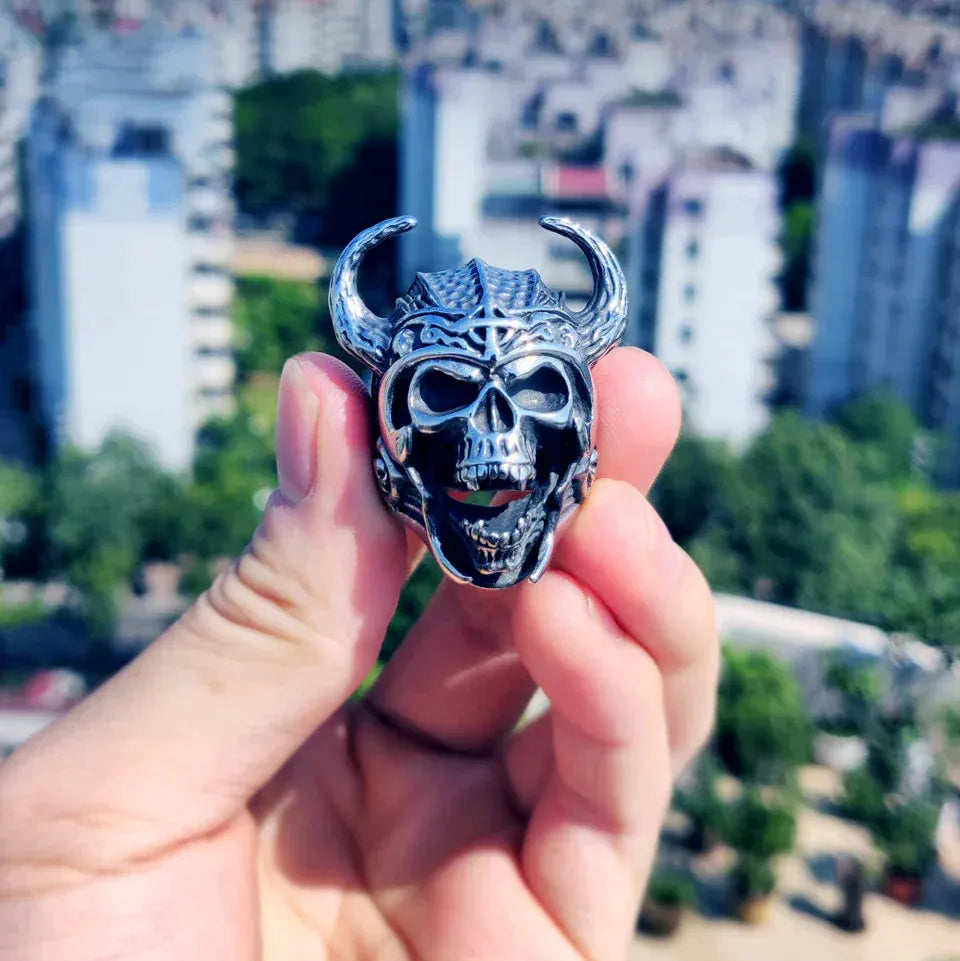 Chevalière Crâne Viking