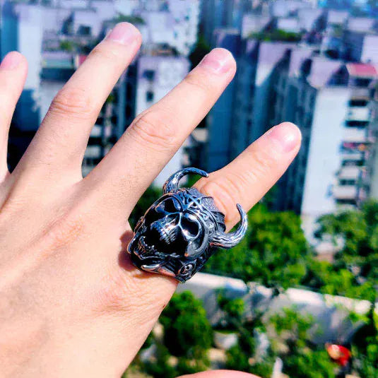 Chevalière Crâne Viking