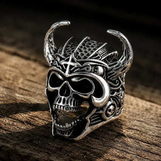Chevalière Crâne Viking