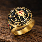 Chevalière templière croix rouge dorée « Sigillum Militum » - Vignette | Médiéfan