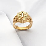 Chevalière templière plaquée or croix de chevalier - Vignette | Médiéfan