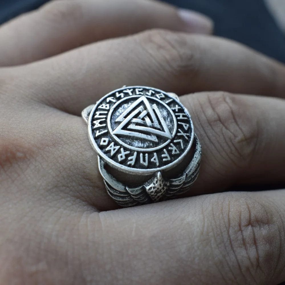 Chevalière Valknut & Corbeaux Viking
