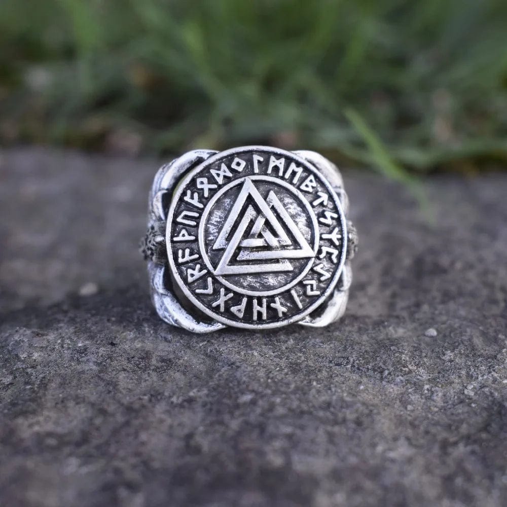 Chevalière Valknut & Corbeaux Viking