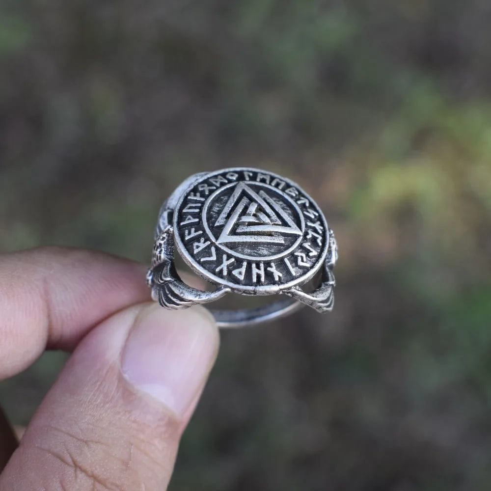 Chevalière Valknut & Corbeaux Viking