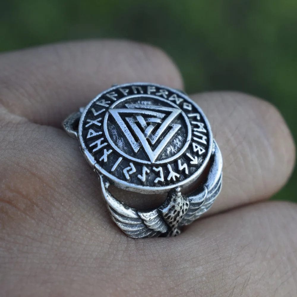 Chevalière Valknut & Corbeaux Viking