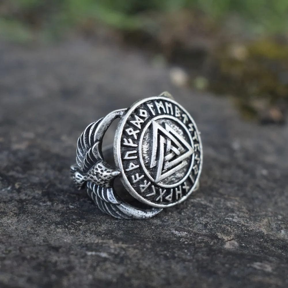 Chevalière Valknut & Corbeaux Viking 8