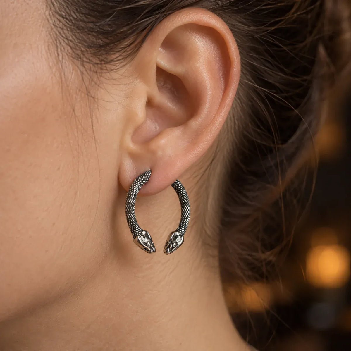 Clous d’Oreilles Serpent à Deux Têtes