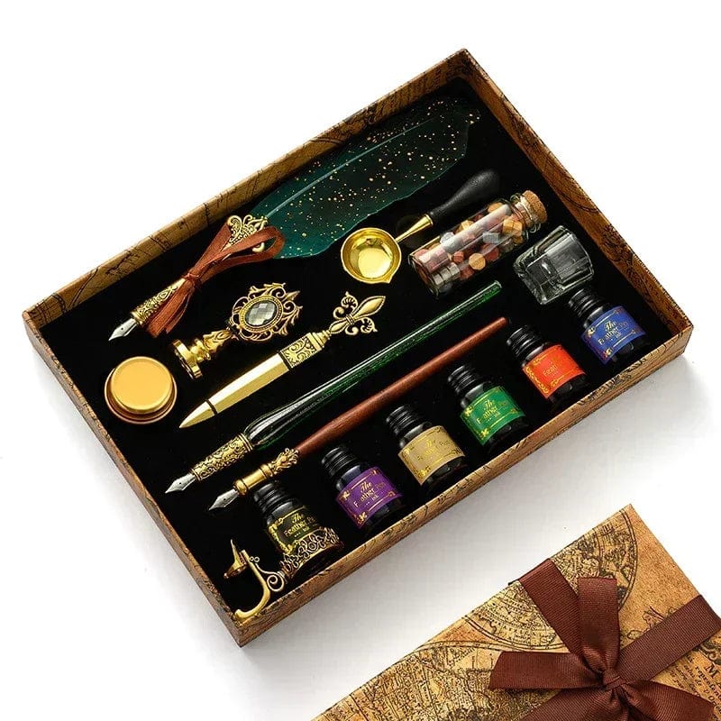 Coffret Cire à Cacheter & Calligraphie Vert