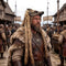 Coiffe Viking Tête de Loup Fauve