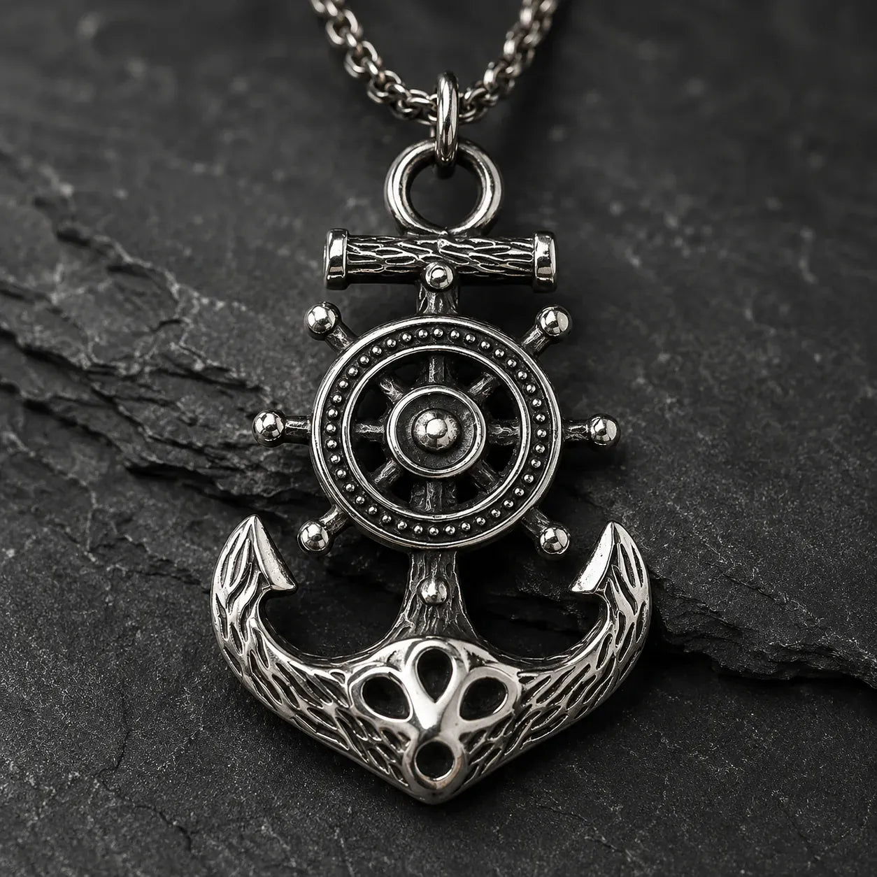 Collier Ancre & Gouvernail Marin