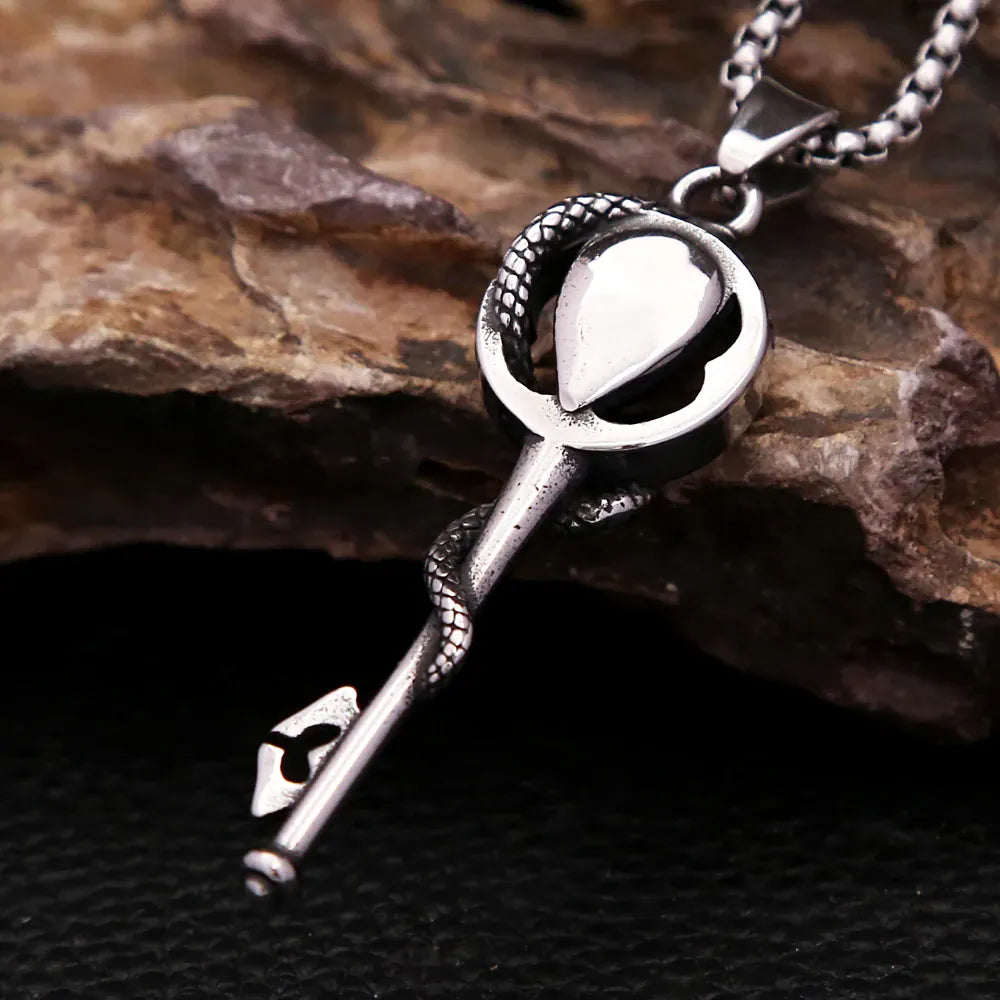 Collier Clé au Serpent et Pierre Pourpre