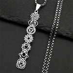 Collier Colonne des 7 Chakras Ajourés - Vignette | Médiéfan