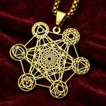 Collier Cube de Métatron aux Symboles des Chakras - Vignette | Médiéfan