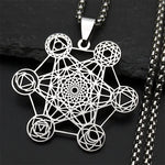 Collier Cube de Métatron aux Symboles des Chakras - Vignette | Médiéfan