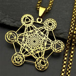 Collier Cube de Métatron aux Symboles des Chakras - Vignette | Médiéfan
