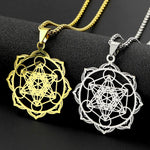Collier Cube de Métatron en Couronne de Lotus - Vignette | Médiéfan