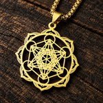 Collier Cube de Métatron en Couronne de Lotus - Vignette | Médiéfan