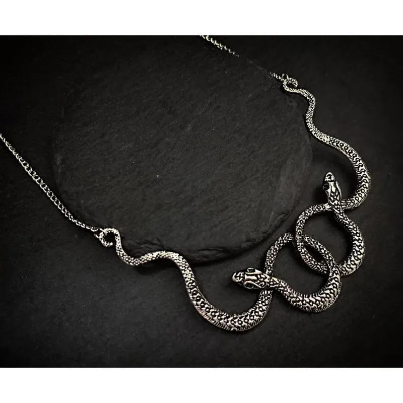 Collier Deux Serpents Enlacés
