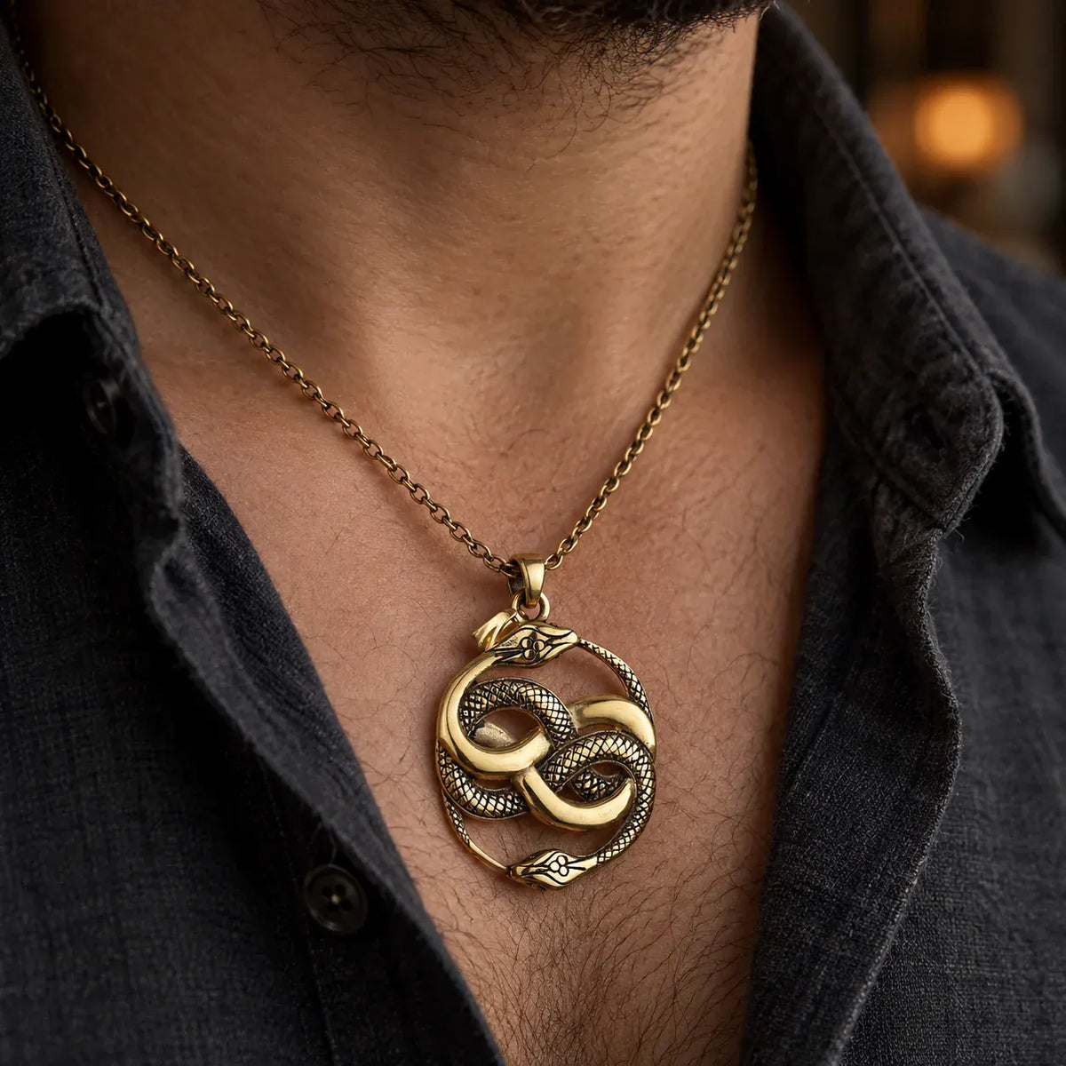 Collier Double Serpent Infini