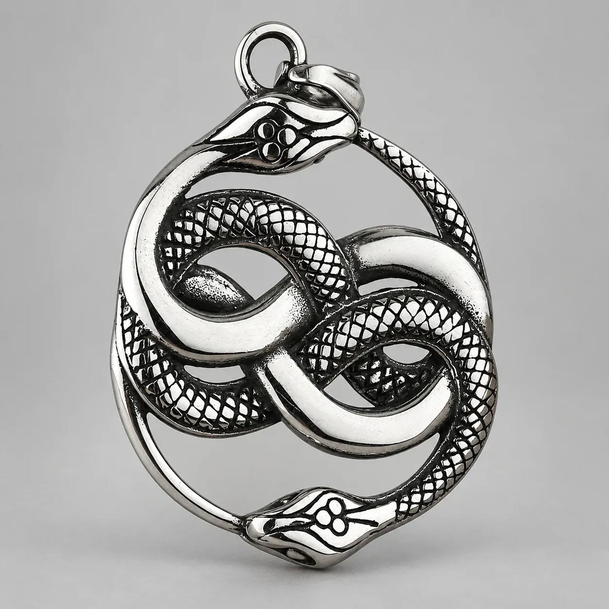 Collier Double Serpent Infini Argenté, seul