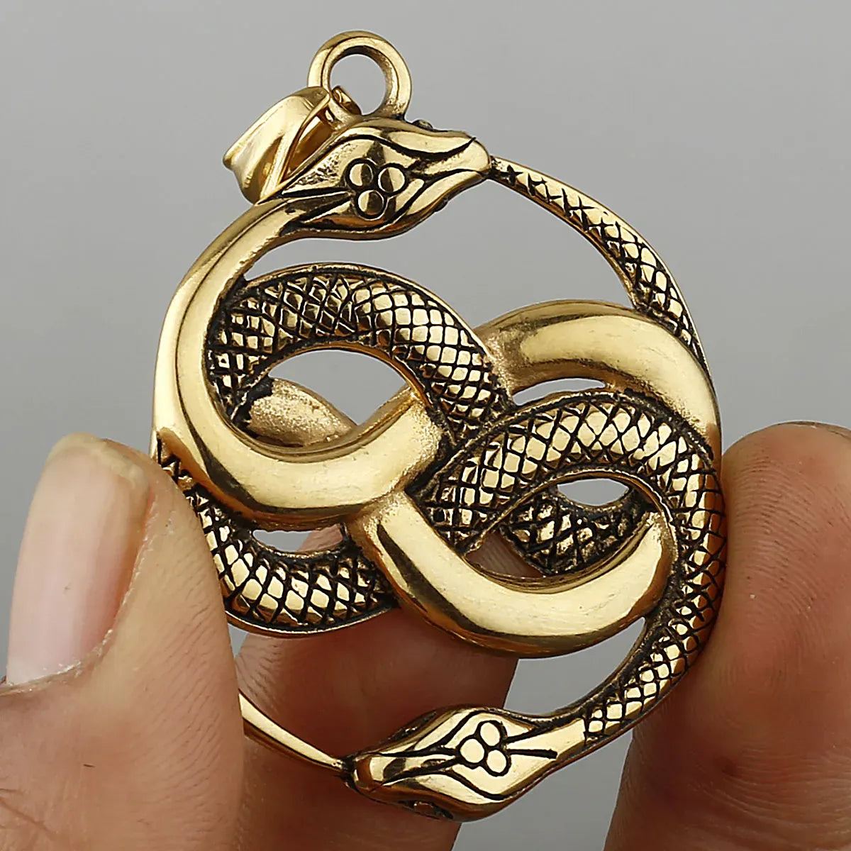 Collier Double Serpent Infini Doré, seul