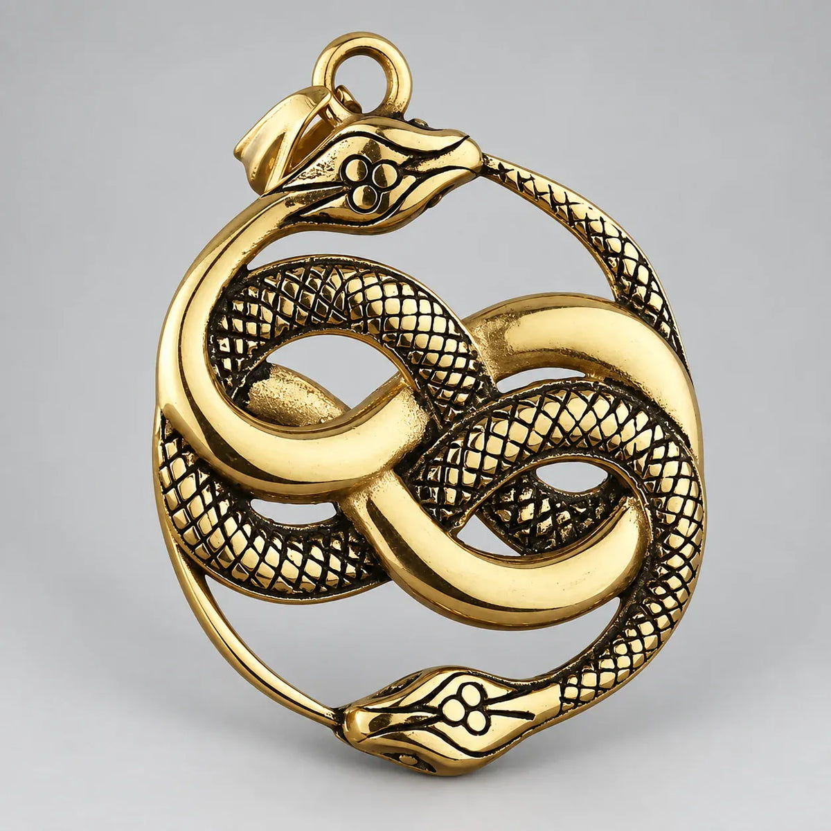 Collier Double Serpent Infini Doré, seul