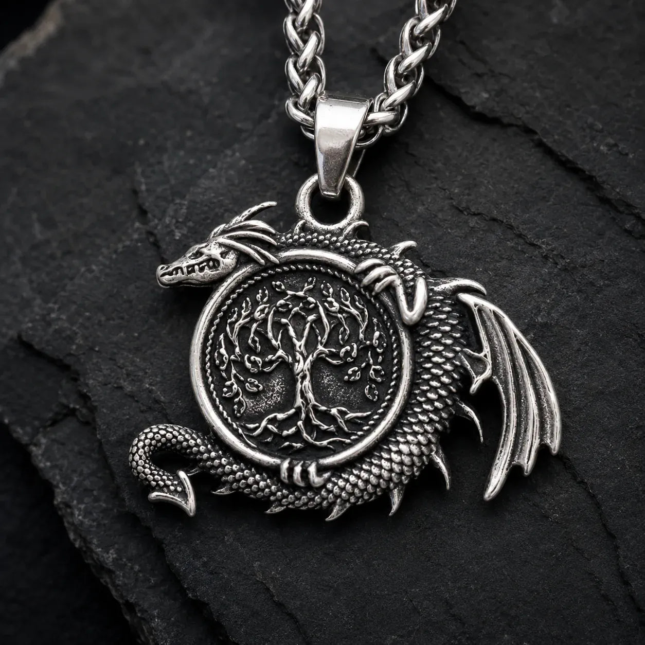Collier Dragon & Arbre de Vie