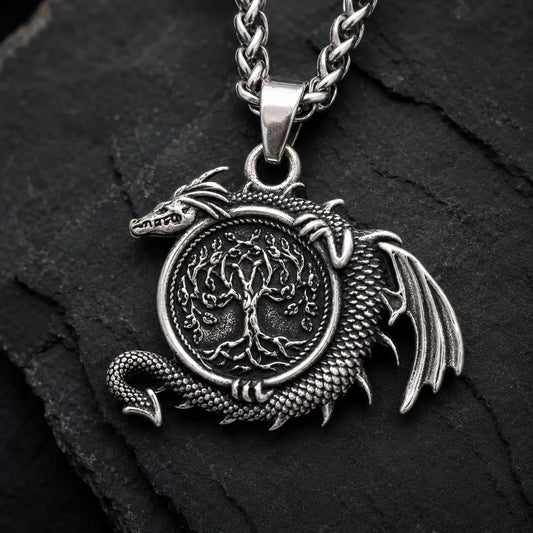 Collier Dragon & Arbre de Vie