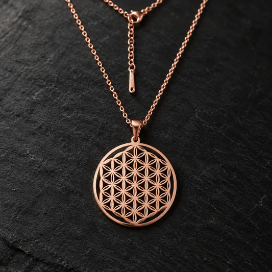 Collier Fleur de Vie Cerclée Ajourée