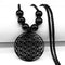Collier Fleur de Vie Noir à Perles Noires Noir