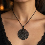Collier Fleur de Vie Noir Chaîne Fine - Vignette | Médiéfan