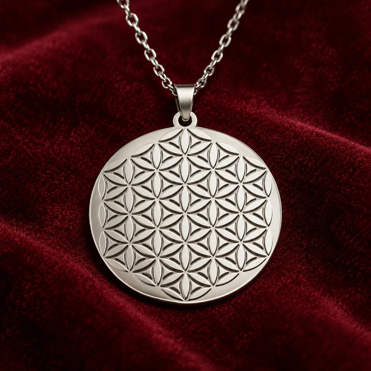 Collier Grand Disque Fleur de Vie