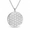 Collier Grand Disque Fleur de Vie Argenté / 45 cm