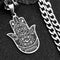 Collier Grande Main de Fatima Mandala Gravé Argenté